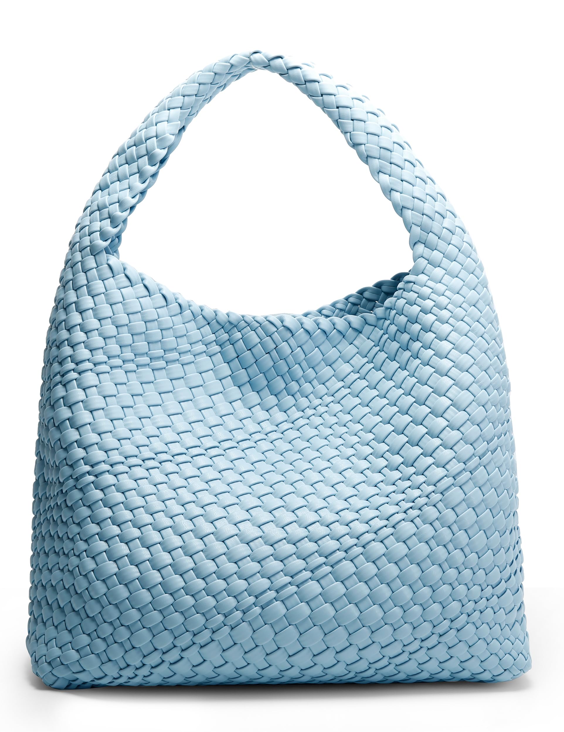 Queenoris Fashion Hobo Bags for Women Top-handle Shoulder Bag Vegan Leather Purses Soft Summer Tote Bag | WOVEN