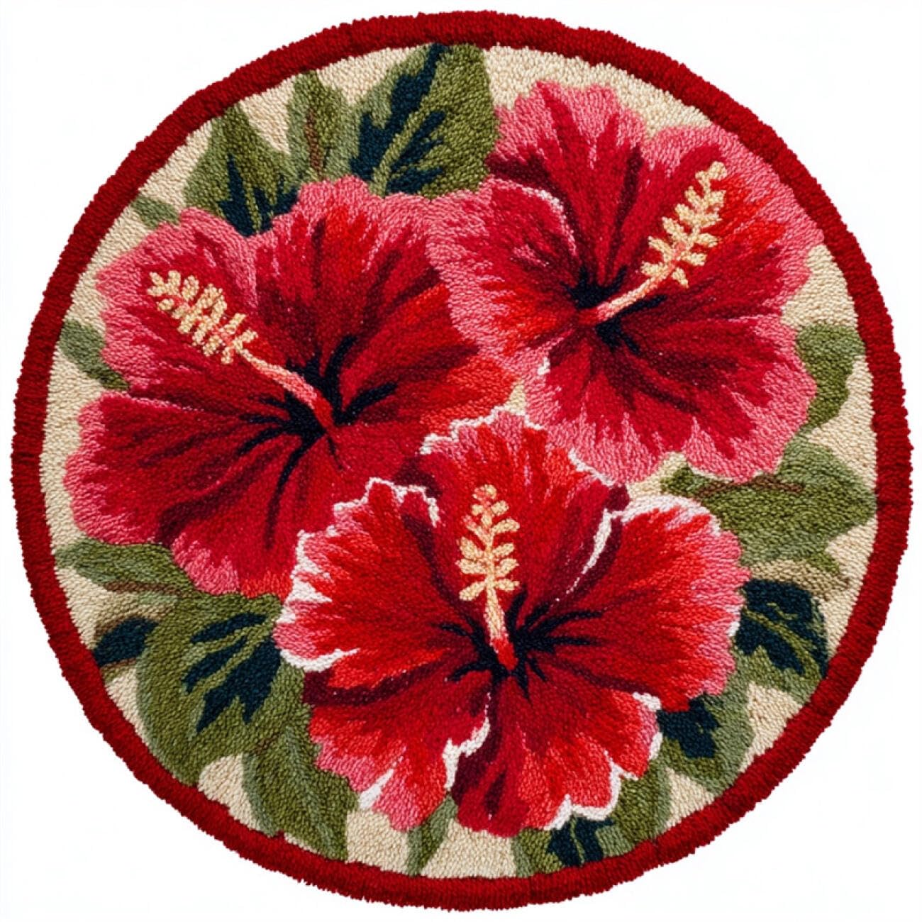 Kitquiver Tapestry Kits for Adults Red Flowers 80x80cm