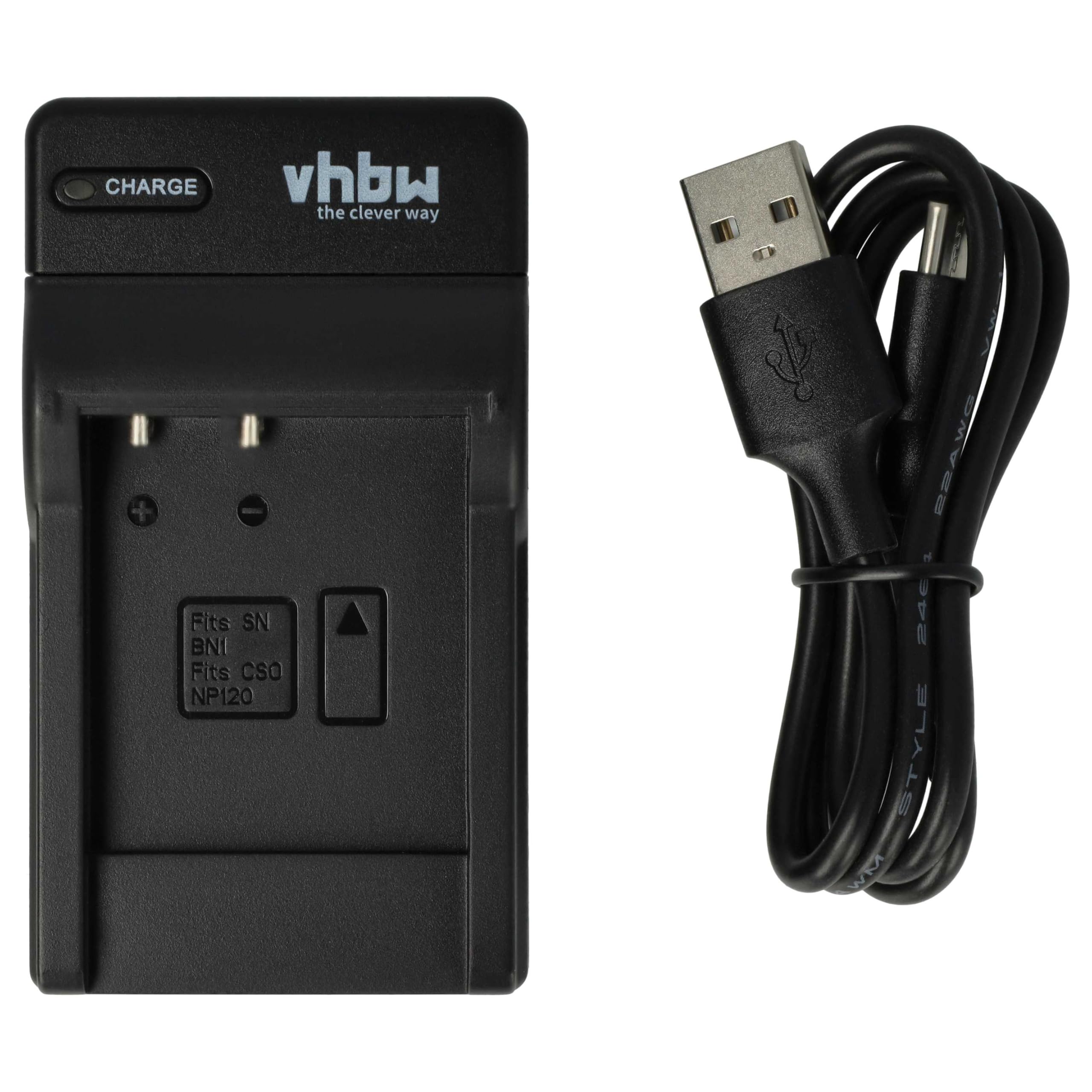 vhbw caricabatterie USB compatibile con Casio Exilim EX-Z680, EX-Z690, EX-ZS15 batterie di videocamera, reflex - Stazione di ricarica
