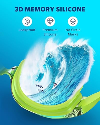 Miniatura 4 de Aegend - Gafas de natación, paquete de 2 gafas de natación sin filtraciones, para adultos, hombres, mujeres y jóvenes