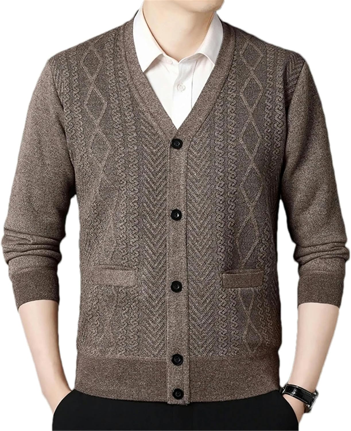 Men's Casual Knitted Cardigan V-Neck Sweater Men's Autumn Winter Clothes Button Knit Cardigans Mens Knitting Sweaters