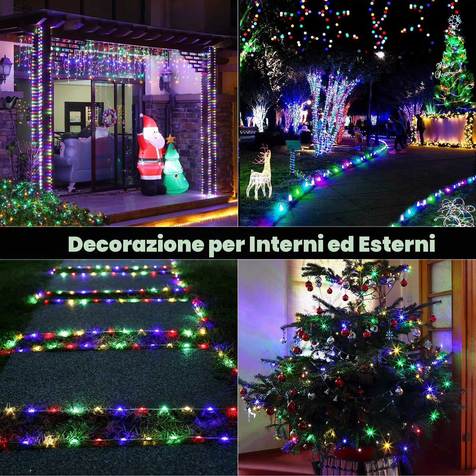 Tubo Luminoso LED Esterno 1000LED 50M, GlobaLink Tubo Luci Natale IP65 Impermeabile Striscia Cavo PVC 8 Modalità, Decorazioni Natalizie,Patio,Giardino,Matrimonio,Piscina