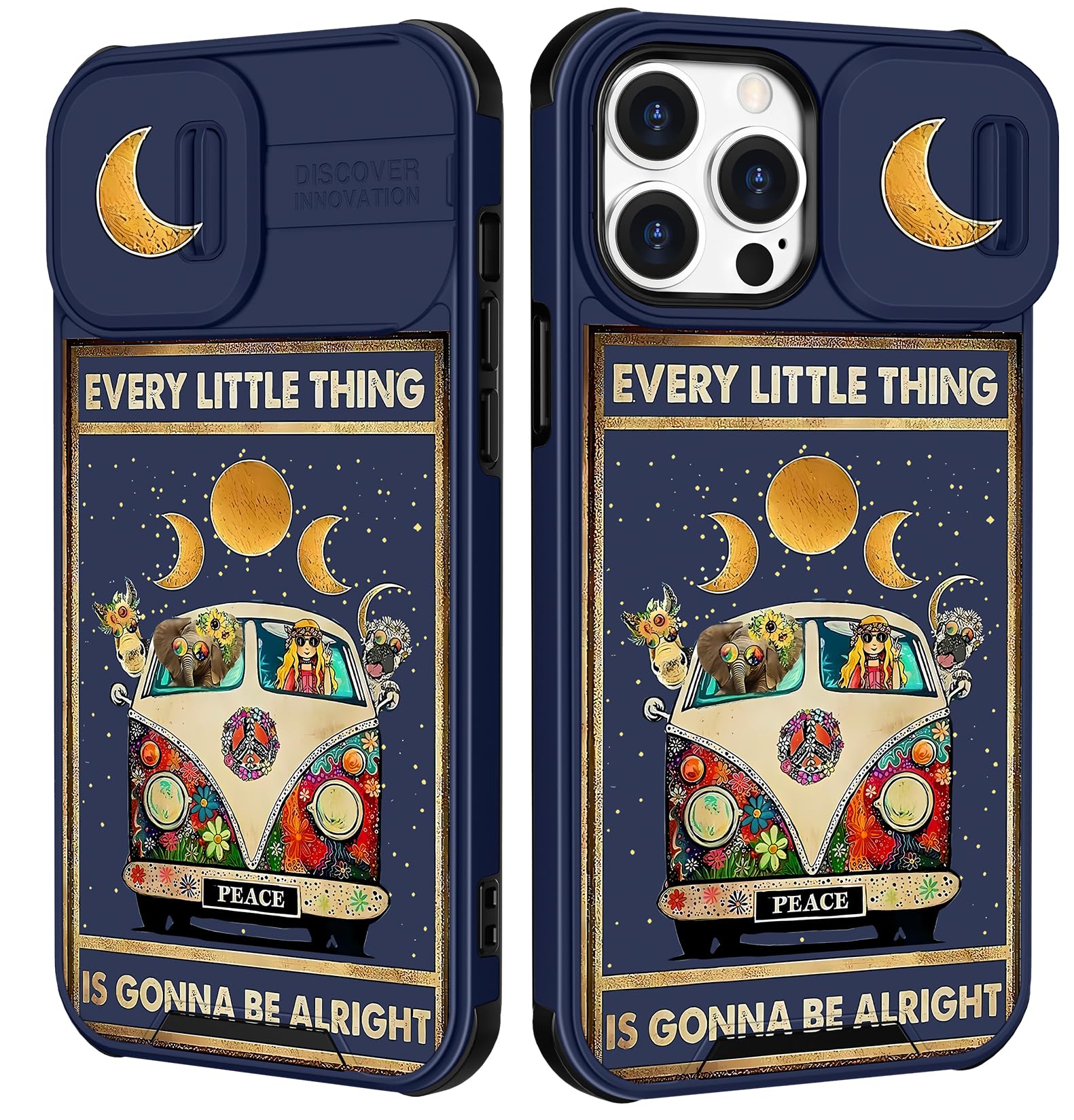 Funermei (2in1 for iPhone 13 Pro Case for Women Cute Girls Phone Cover Girly Aesthetic Kawaii Bus Design with Camera Cover Funda for Apple for iPhone 13 Pro Case