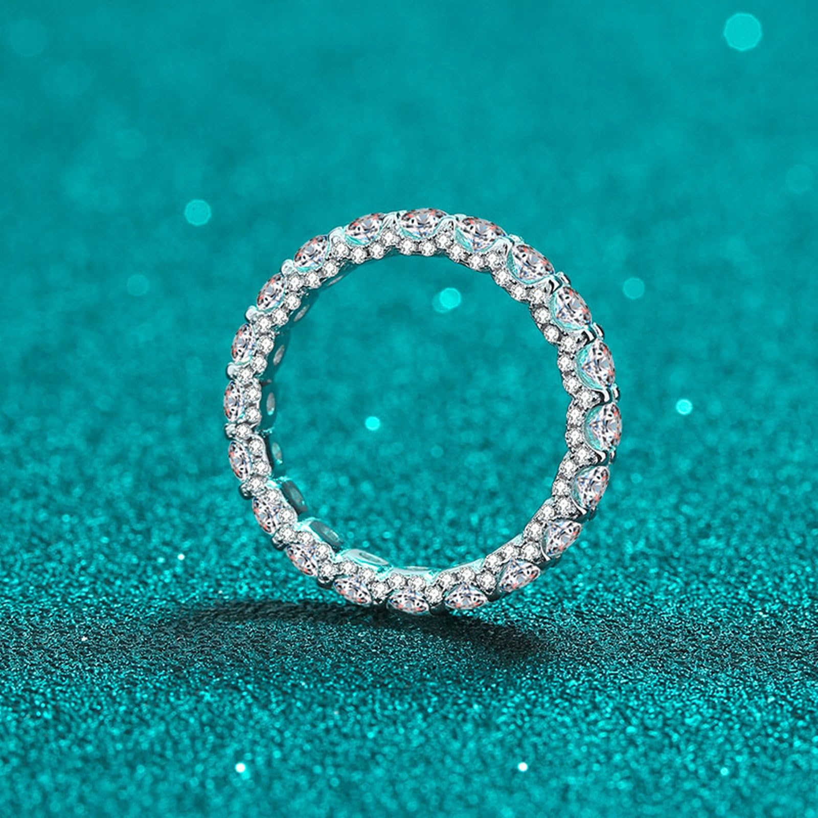 Pierścionek zaręczynowy 18K 2,1 ct biały okrągły diament hodowany laboratoryjnie pierścionek dla pary