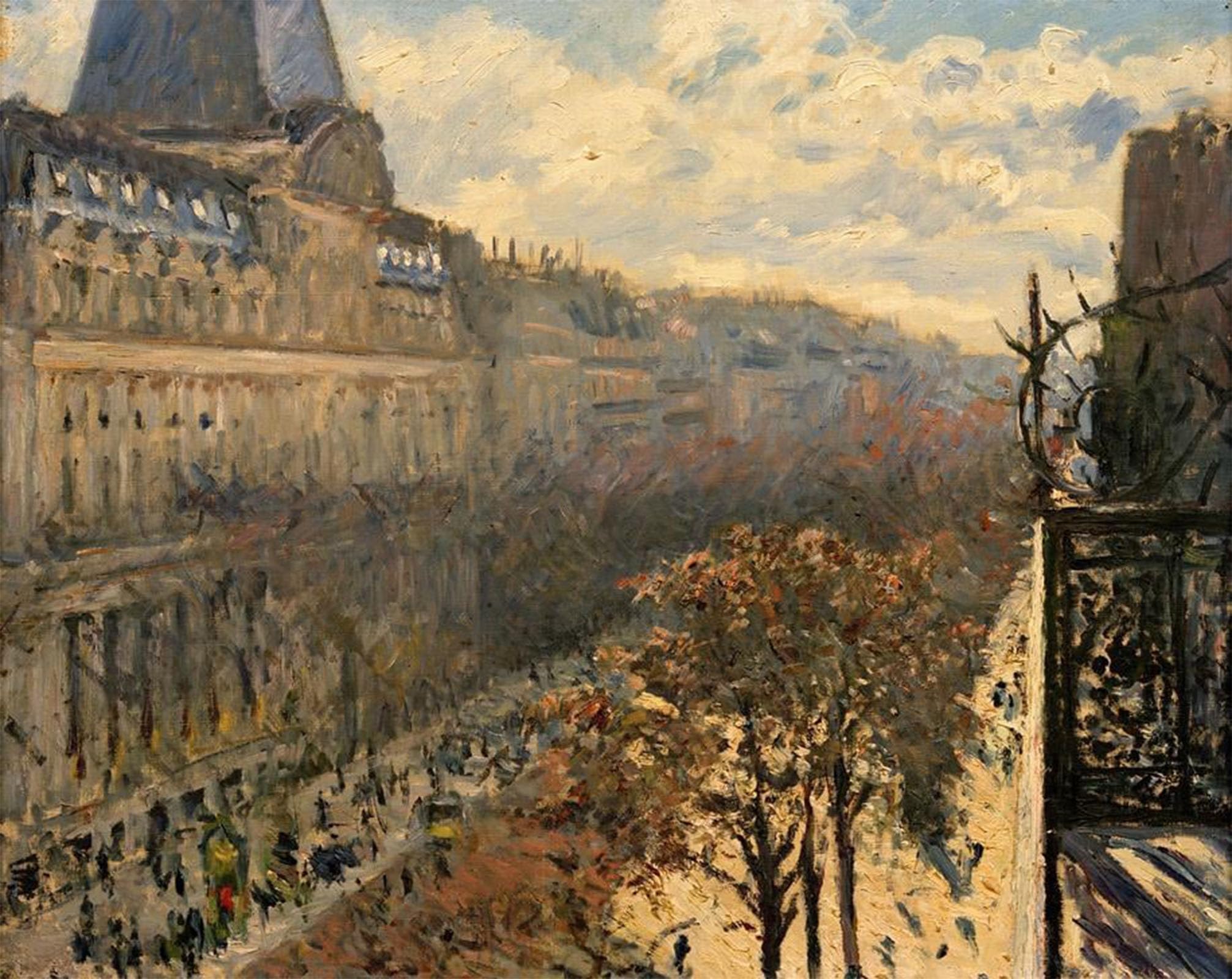 ARTXLXXBN Famous Prints Artwork Pictures Poster Painting Art Boulevard of Italians by Gustave Caillebotte Artwork Landscape Pictures for Home Decor 60x90cm