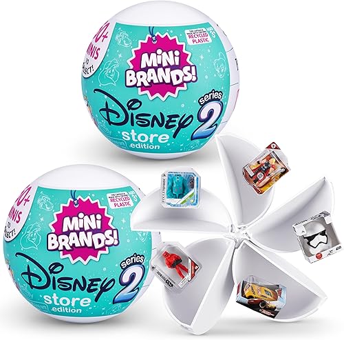 5 Surprise Disney Mini Brands Series 2 de ZURU (paquete de 2) juguetes coleccionables exclusivos de Amazon y misteriosos de más de 60 miniaturas
