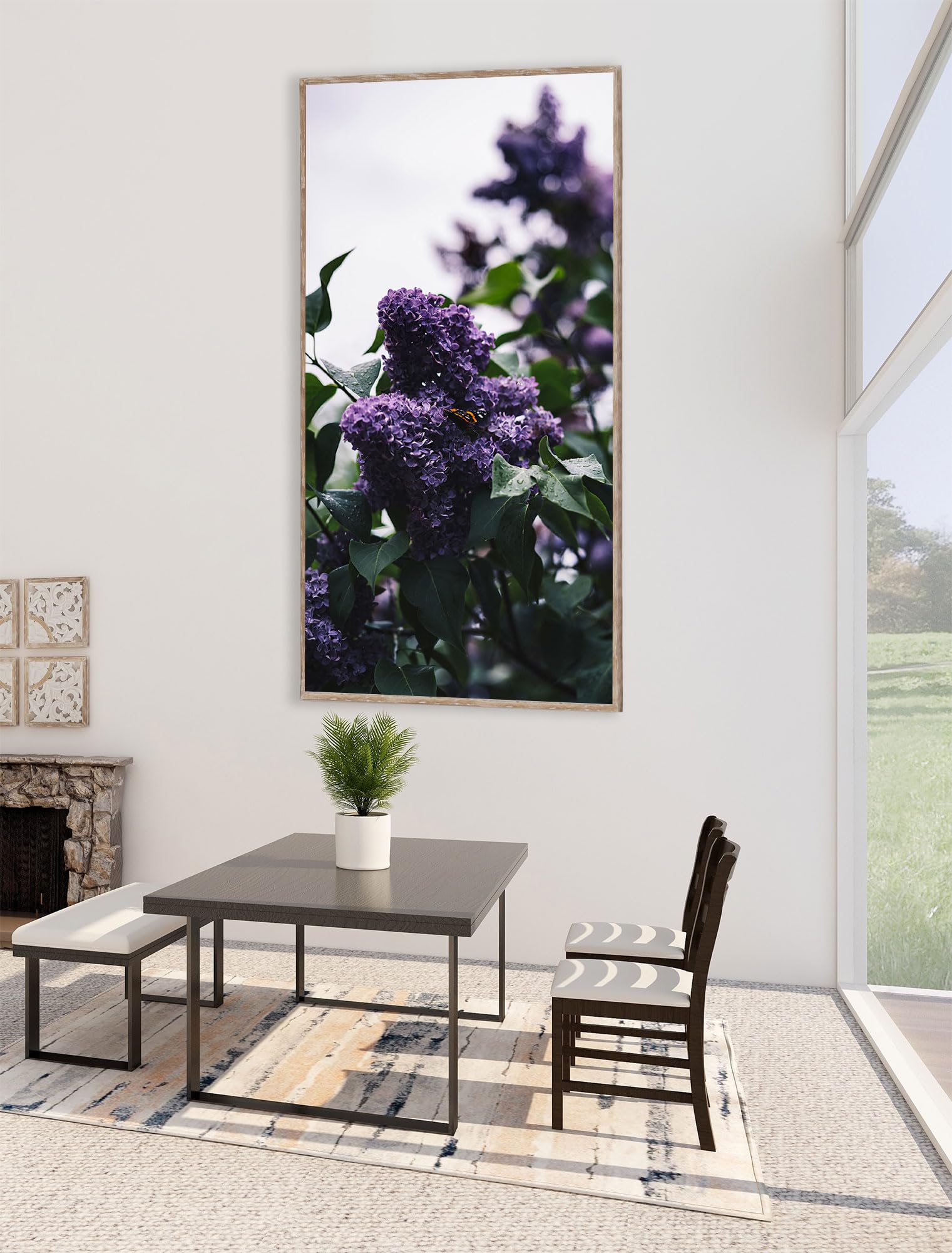 Instarry Diamond Painting Kit 5D Full Fiore Viola Pittura Diamante Dipinti Arredamento Casa 80x40 cm