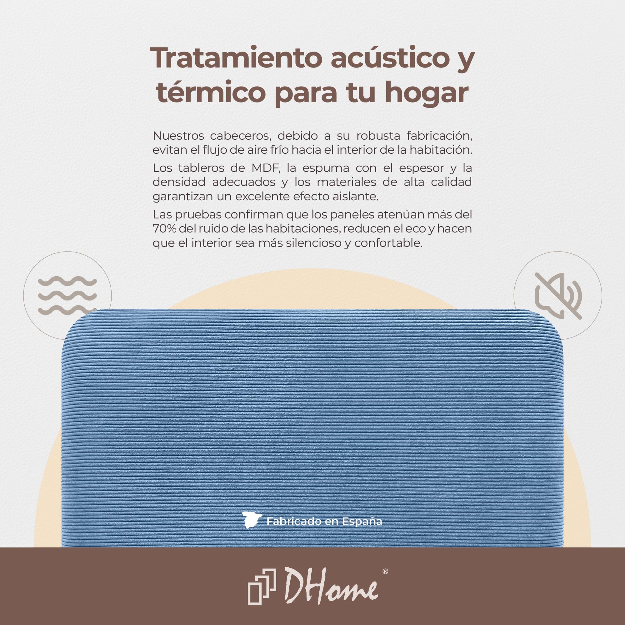 DHOME Testiera Imbottita Liscia Arrotondata in Velluto Premium per Parete Acustica Testate Letto Fonoassorbenti Camera da Letto (Blu, 160cm)