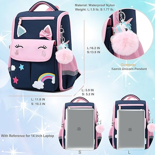 Miniatura 6 de Mochilas de unicornio para niñas, para escuela, princesa, lazo, para niños, mochila de dinosaurio, S, Mochila para niños y niñas