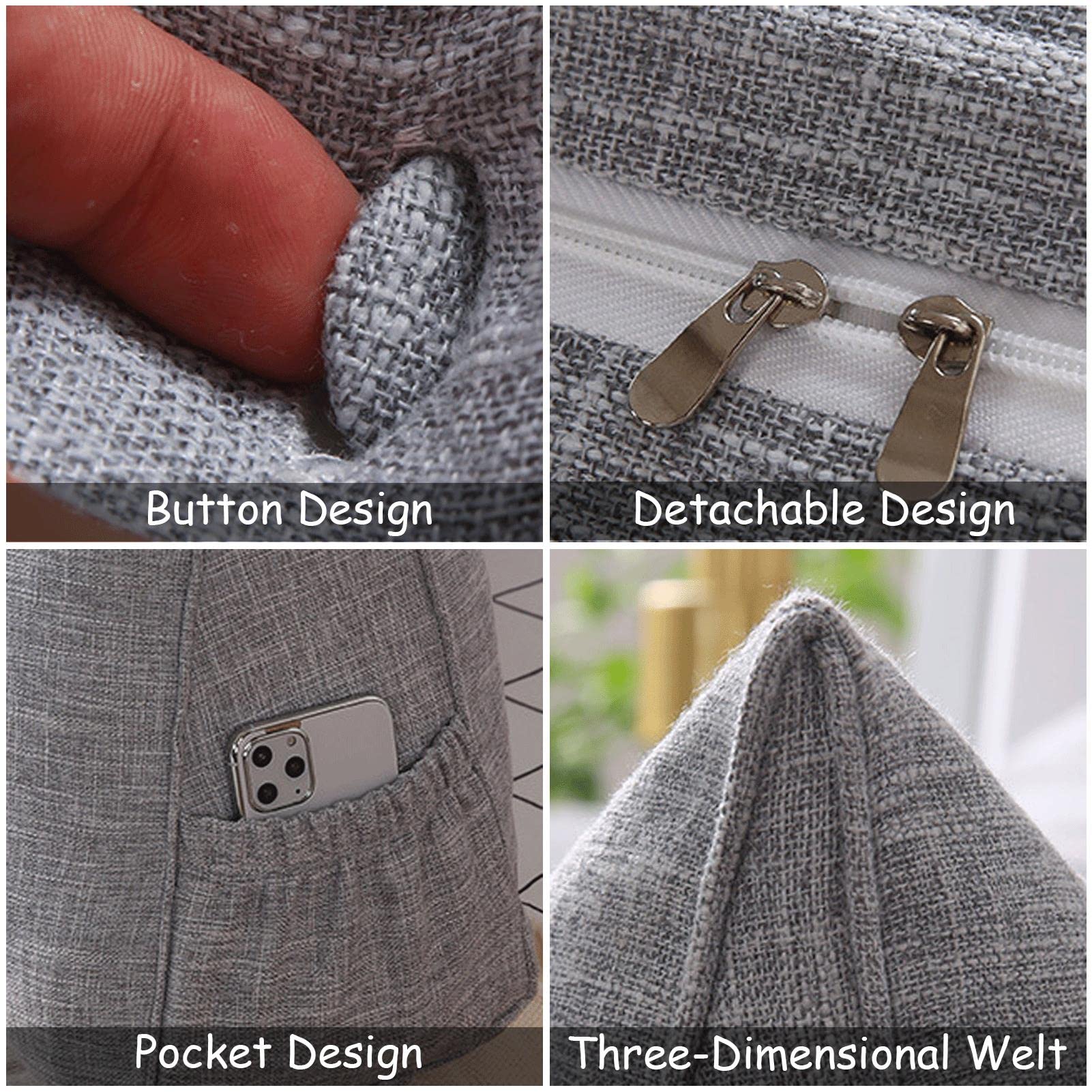 Almohada de cuña de lectura para sofá cama, respaldo de cabecero extraíble, cojín triangular para cabecera, cojín de apoyo de posicionamiento, cojín lumbar de cuña