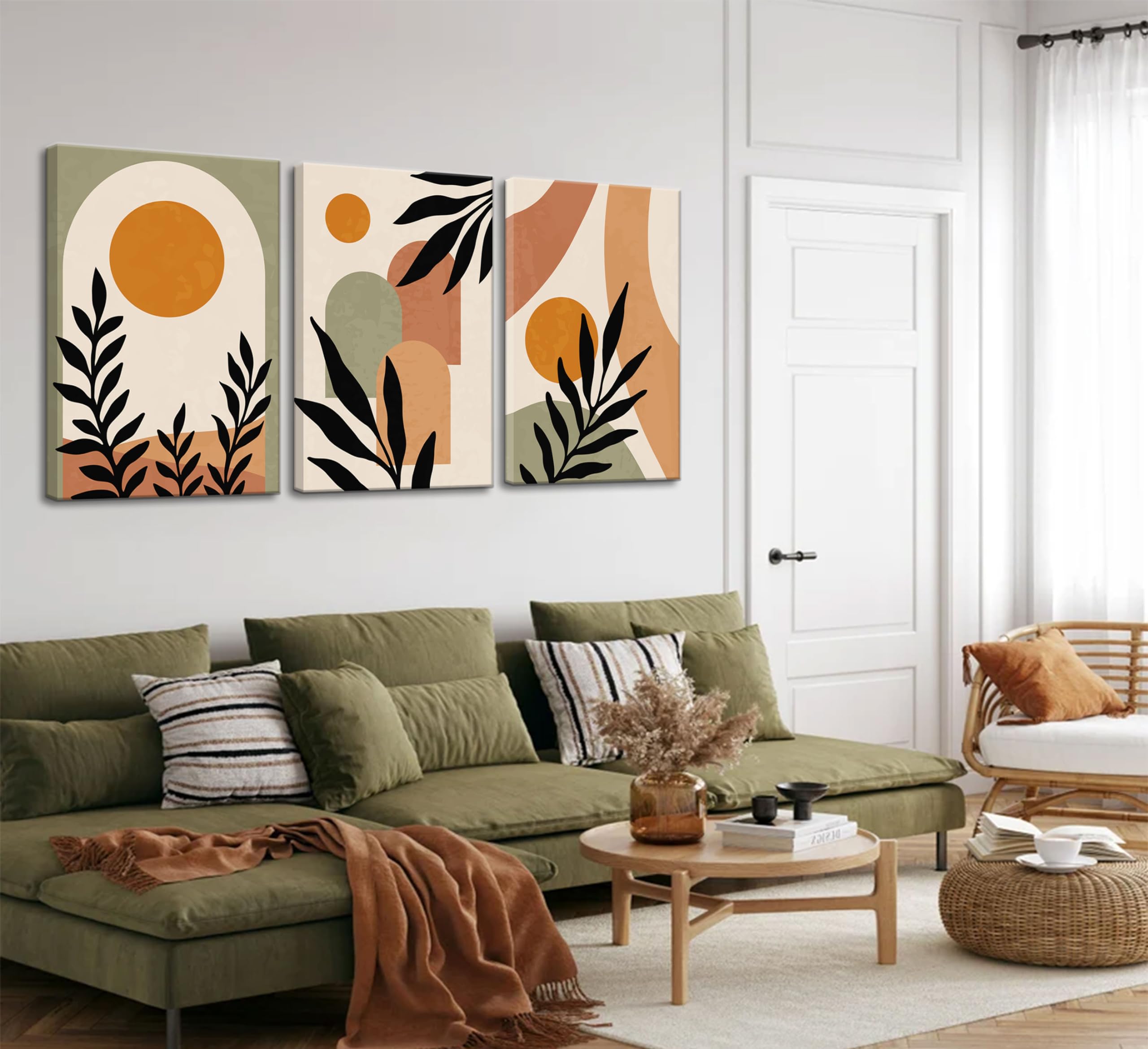 PYNVDD Set di 3 poster in stile bohémien, con pianta estetica, immagini moderne, astratte, decorazione da parete, senza cornice (poster 01,50 x 70 cm x 3 pezzi) : PYNVDD