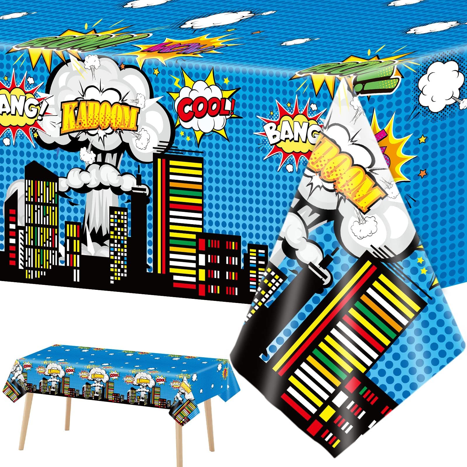 3-Piece Super Brother Games Party Tablecloth Set – Waterproof Plastic Table Cover For Kids Birthday Decor - View #10