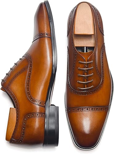 Miniatura 2 de Zapatos de vestir para hombre, zapatos de cuero modernos formales Oxford para hombres