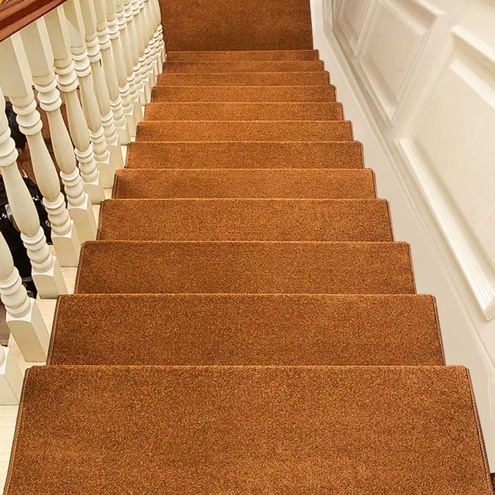 Lot de 15 tapis antidérapants pour marches en bois, autocollants, lavables et amovibles, solution de sécurité intérieure pour escaliers glissants (30 x 80 cm / 11.8x31.5in)