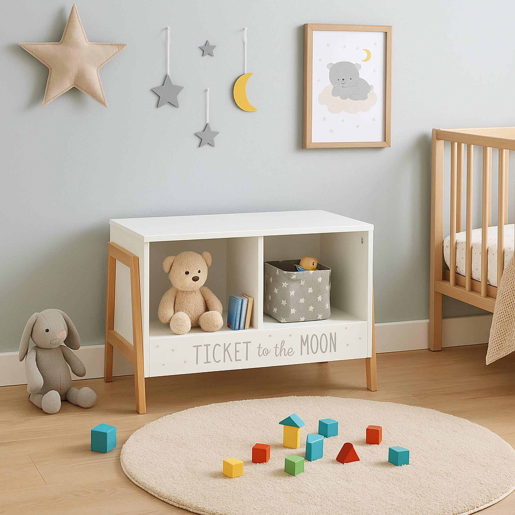 Well Home - Mueble Infantil de Almacenamiento de 2 Compartimento