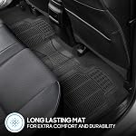 BDK ProLiner Tapis de sol pour les camions SUV, 3-Piece Tapis de voiture tout-temps avec conception universelle, tapis de voiture durable avec capture Ridges, tapis en caoutchouc imperméable pour voitures (noir)