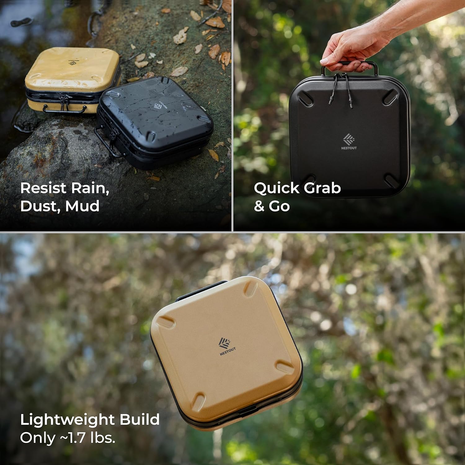 ELECOM NESTOUT Gear Storage Case, Lightweight Hard Shell, Water-Resistant, Stackable Organizer with Padded Dividers, Impact Resistant, Fits Travel Outdoor Batteries Tech Accessories - Image 3