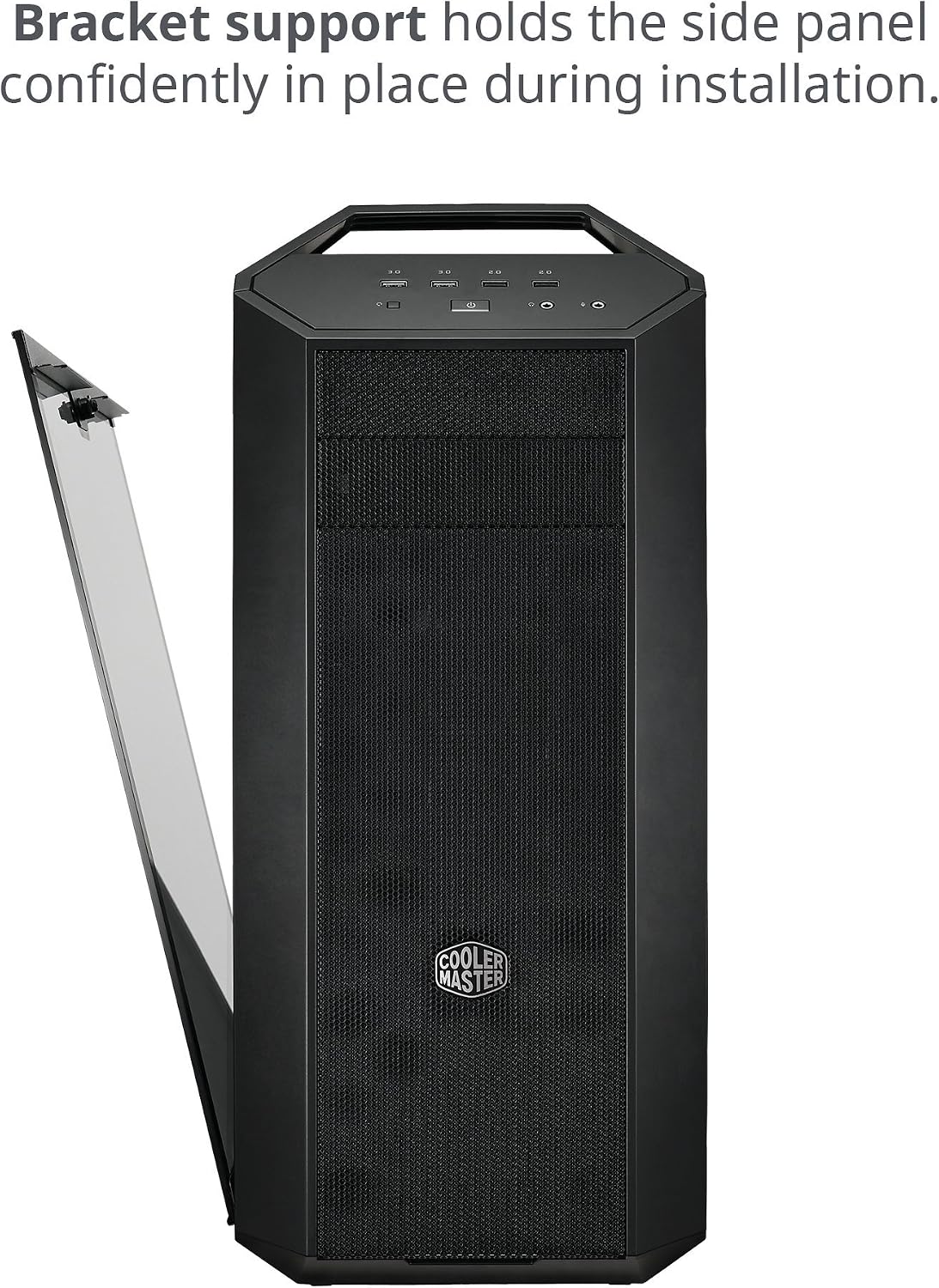 Cooler MasterMCM-M500-KG5N-S00 MasterCase MC500 Mid-Tower ATX Case w/Freeform Modular, Front Mesh Ventilation, Tempered Glass Side Panel, Carrying Handle & Cable Management Cover, MC500 Mid Tower