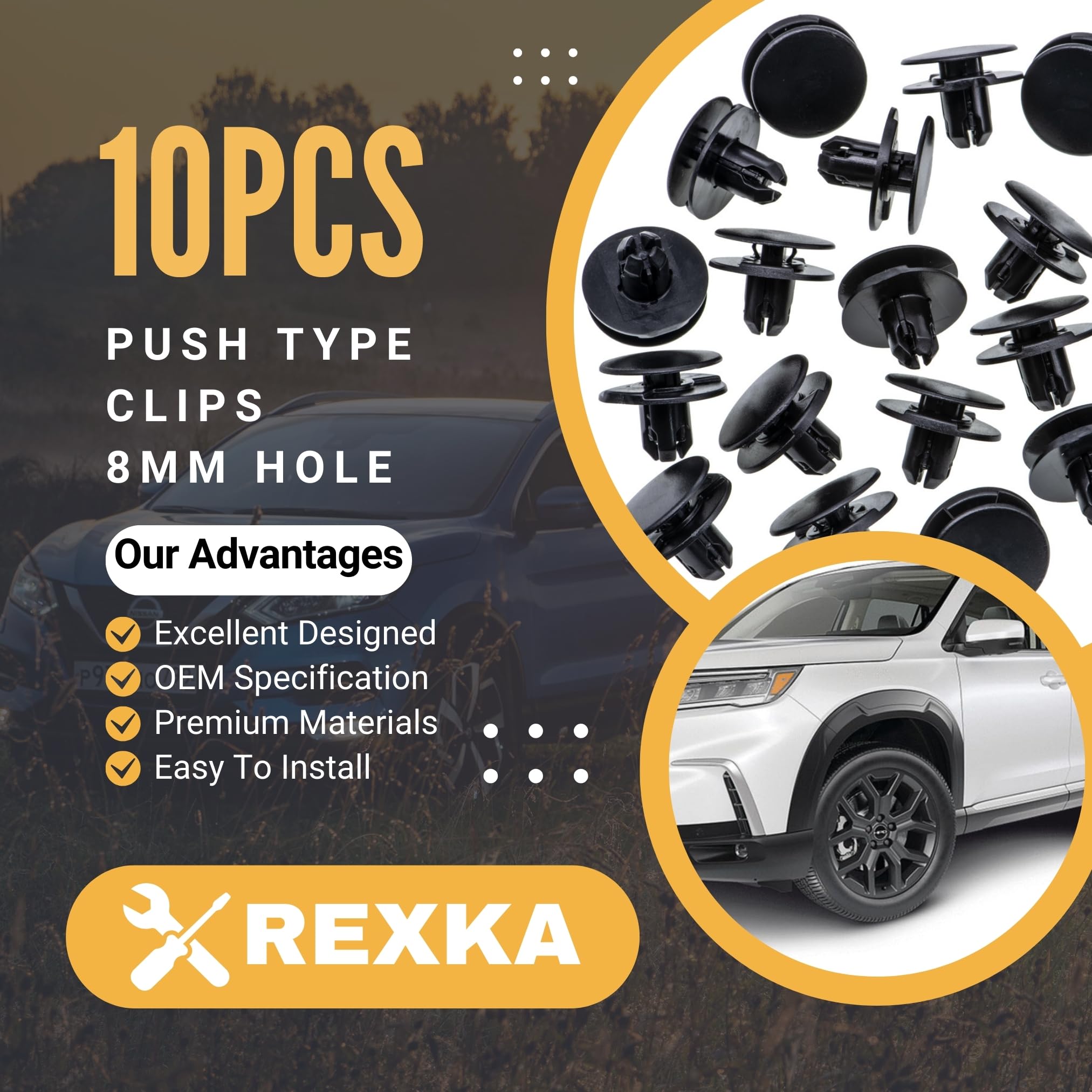 Amazon.co.jp: Rexka フロントフェンダーライナーリテーナークリップ