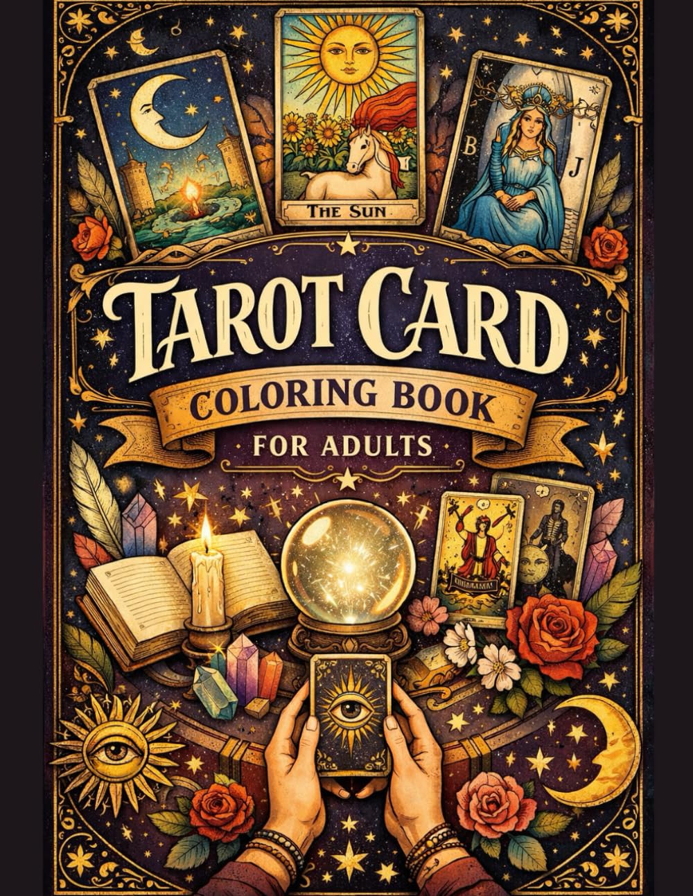 Tarot Card Coloring Book For Adults: Mystical Tarot Illustrations for Relaxation, Stress Relief and Spiritual Creativity