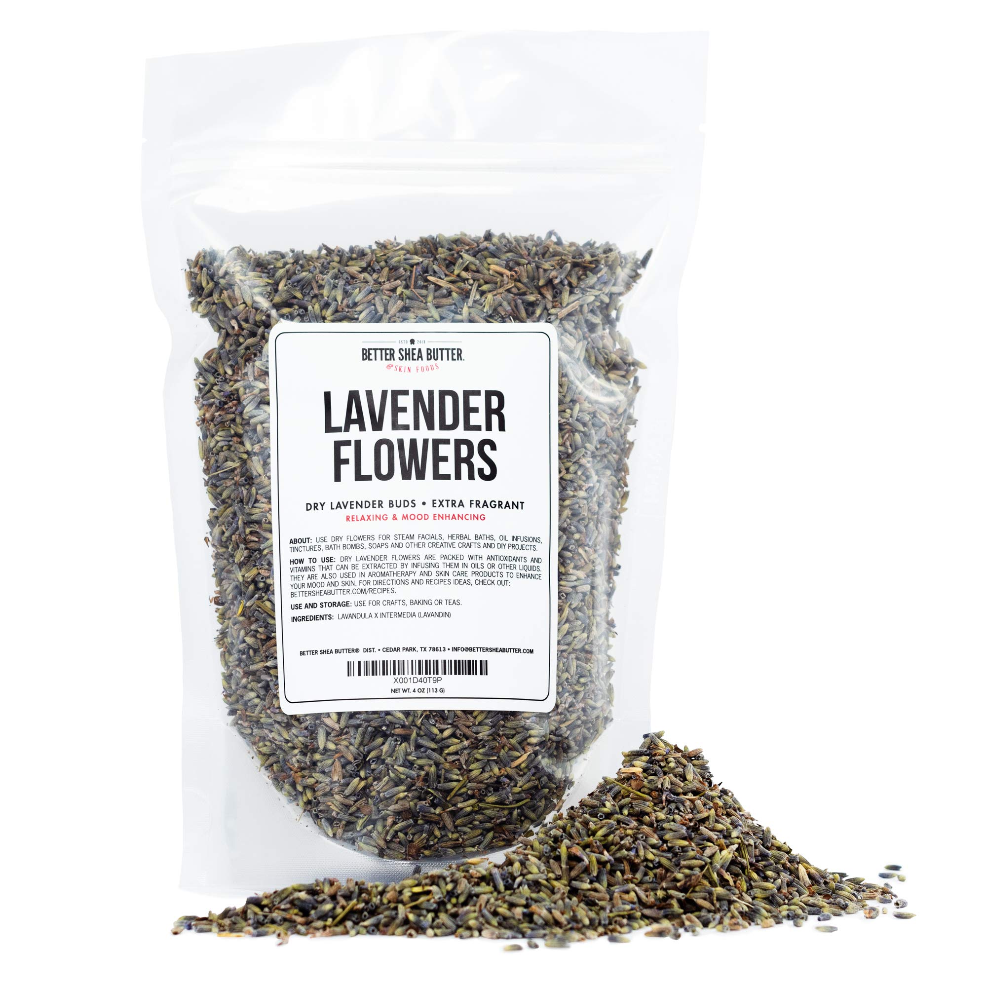 Better Shea Butter Lavender Buds Food Grade | Bulk Dried Lavender Flowers for Soap Making and Cooking - Edible Lavender for Tea and Drinks- Make Lavender Sachets, Bath Salts