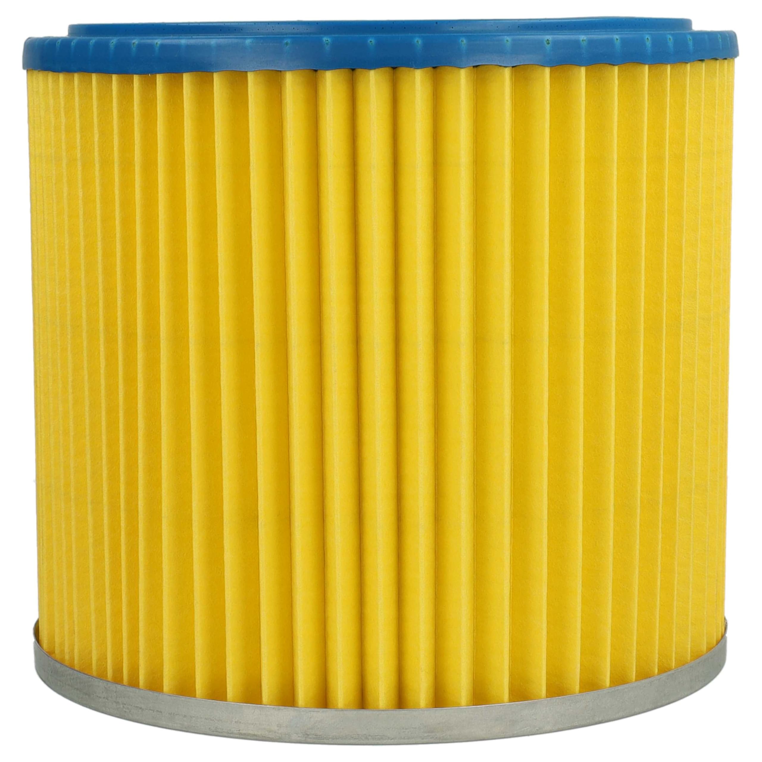 vhbw 4x filtro a pieghe piatte compatibile con Parkside PNTS 30/4(E/S), 30/6(E/S), 30/6, 30/6 S, 30/6 DE, 30/5, 30/7 aspiratore - blu/giallo