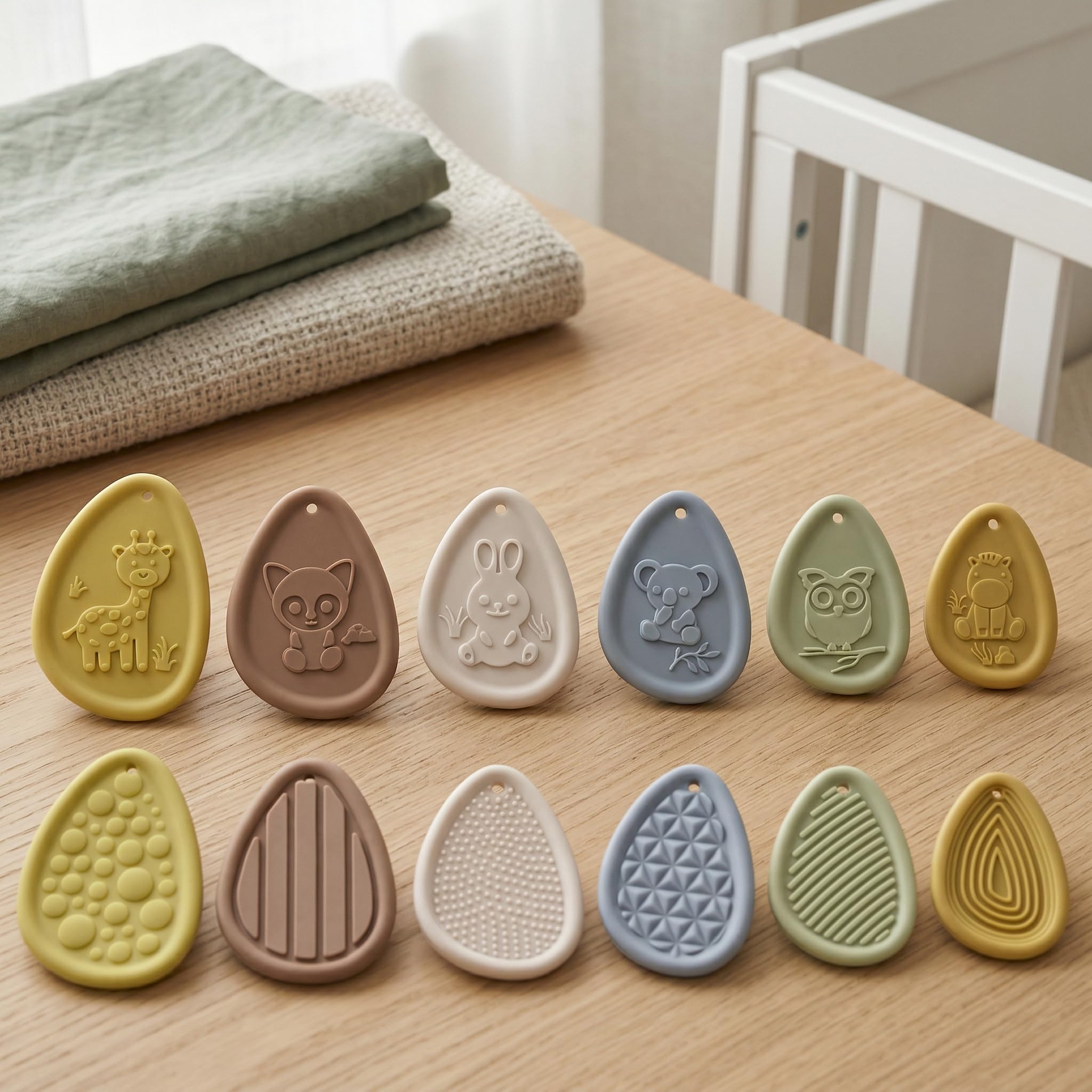 6 Pack Worry Stones, Waoferfio Textured Soft Silicone Sensory Fidget Toys, Autism Sensory Stones Toys for Calming and Focus, Portable Anxiety Relief Fidget Toys