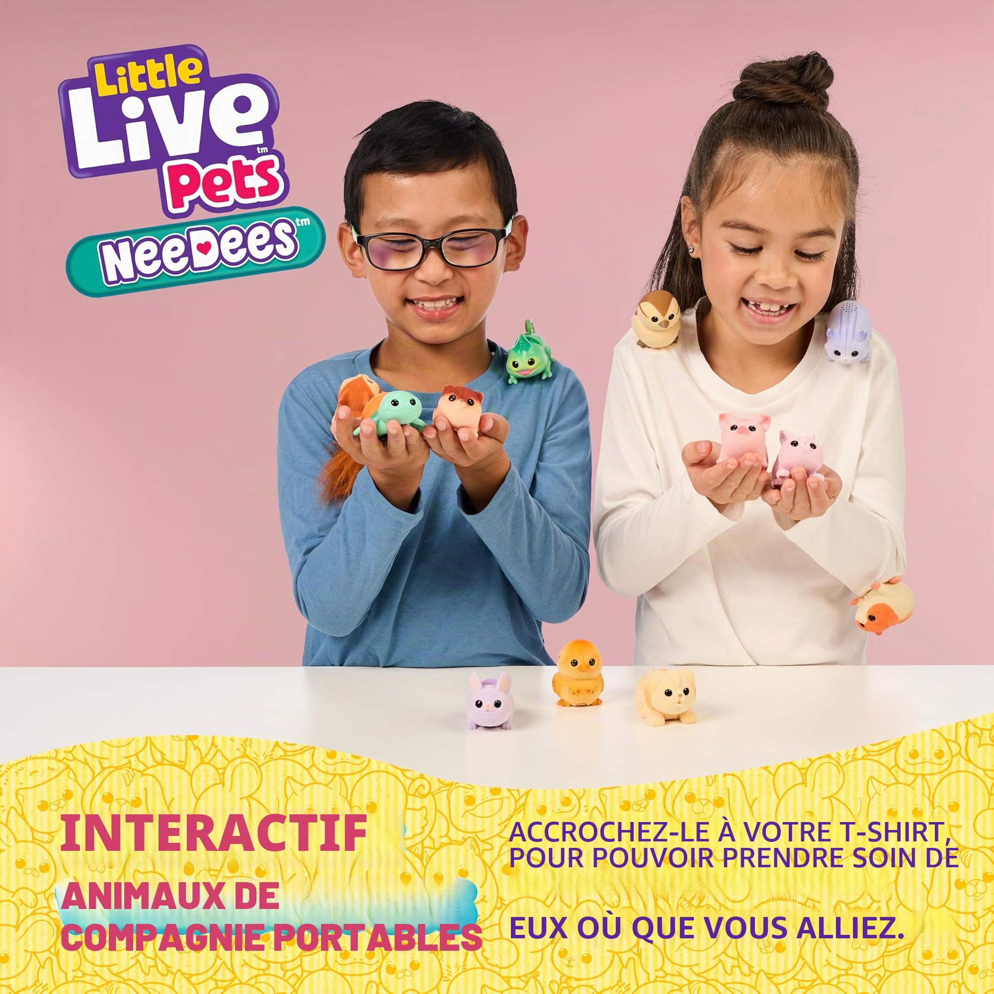 Little Live Pets Needees Jouet électronique interactif pour animaux de compagnie avec plus de 50 sons et suivi des scores, jouets portables pour enfants à partir de 5 ans