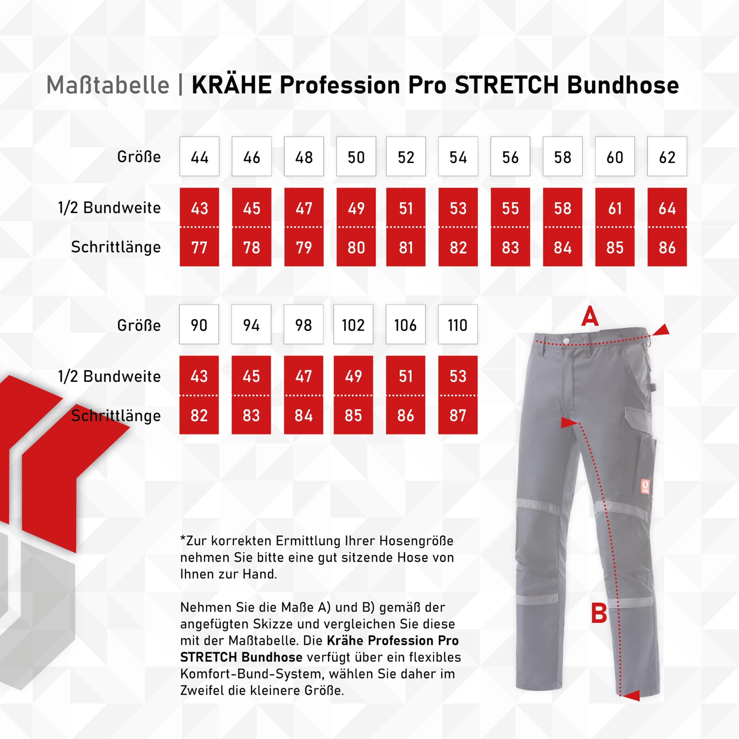 KRÄHE WORKWEAR Profession Pro S T R E T C H Bundhose I Arbeitshose I Top-Leichtgewicht mit hoher Strapazierfähigkeit und besonderer Elastizität