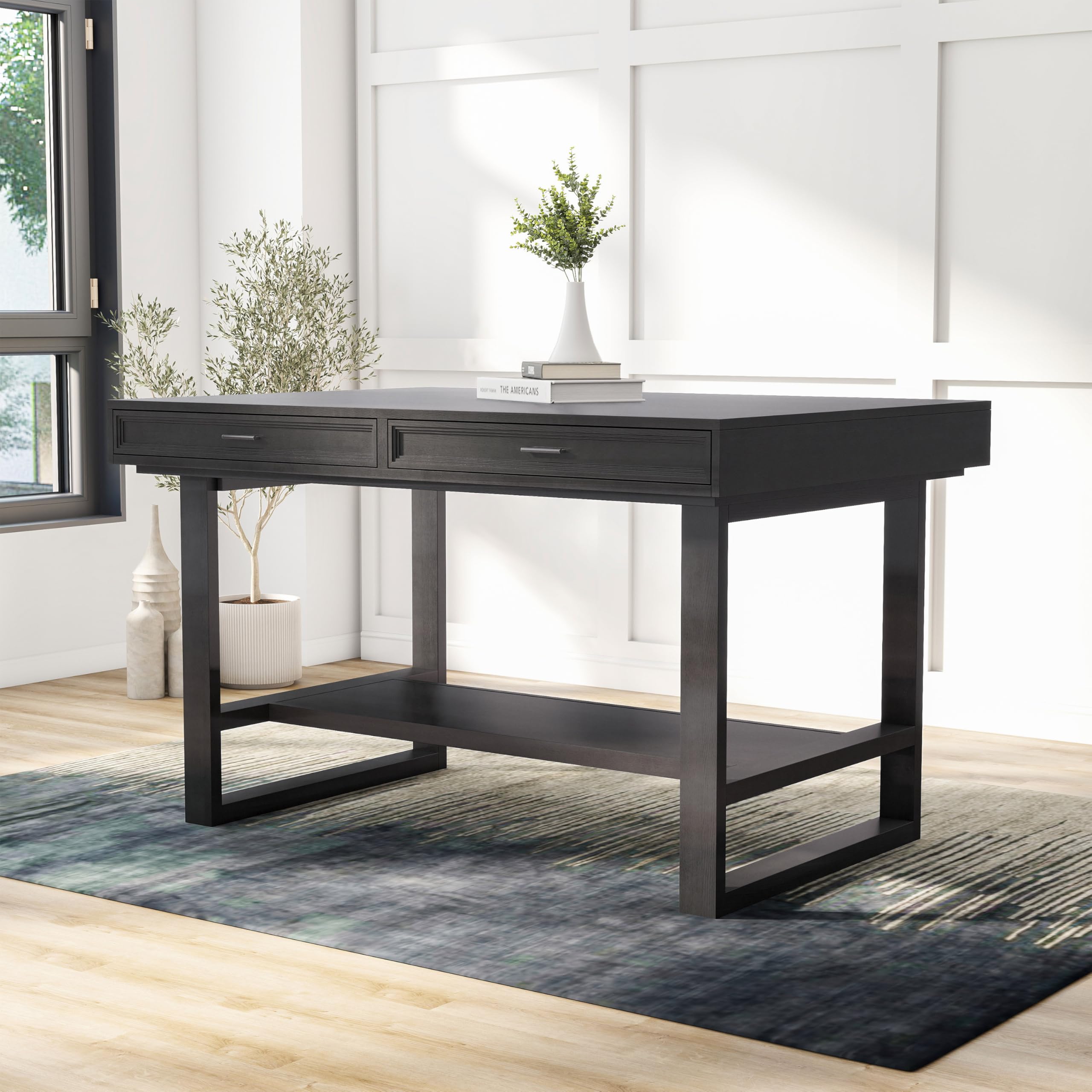 【配送不可】DOERI COUNTER TABLE(oak) & CHAIR Amazon.com - Furniture of America Soren Modern Solid Wood 60-inch
