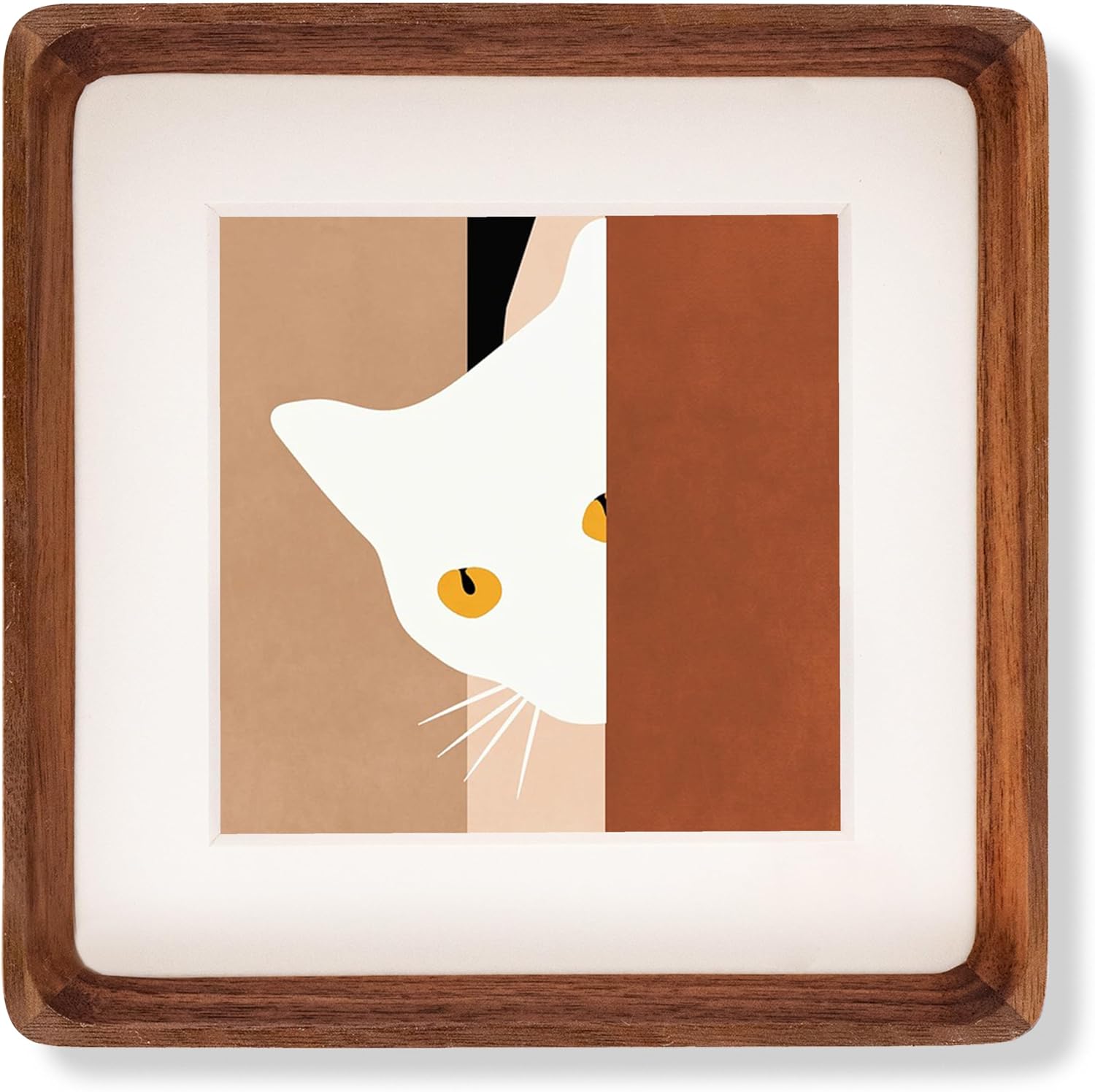 Recuerdos Natural Walnut Wood 12x12 Picture Frame, Solid Wooden Square Wooden Photo Frame Fits 8x8/10x10 with Mat or 12x12 Without Mat for Gallery Wall Mount or Tabletop Display