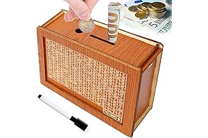 Cash Vault Wooden Savings Box: Your Money Mission to 10,000