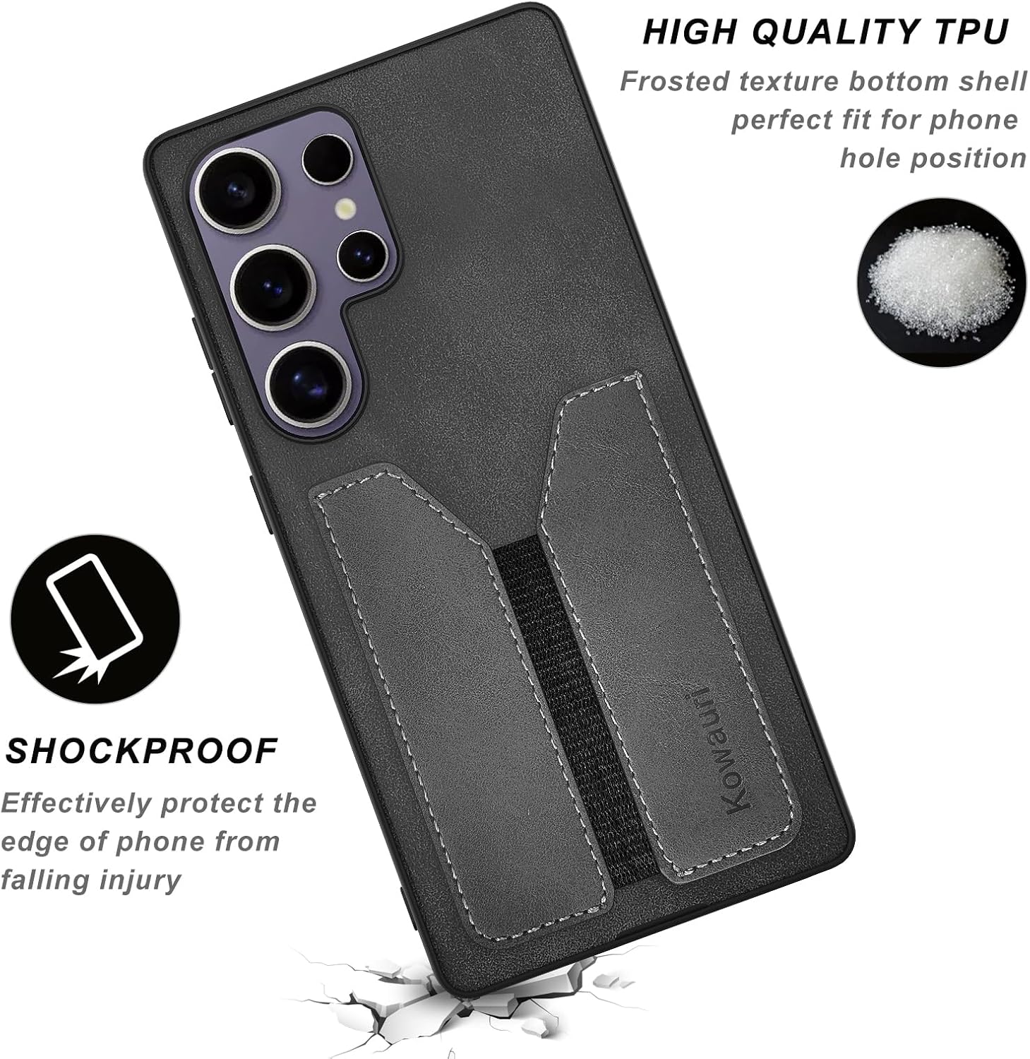 Kowauri Case for Samsung Galaxy S25 Ultra [Not fit for S25/S25 Plus], PU Leather Wallet Case with Credit Card Slot Holder Ultra Slim Protector Case for Samsung Galaxy S25 Ultra (Black) - Image 3