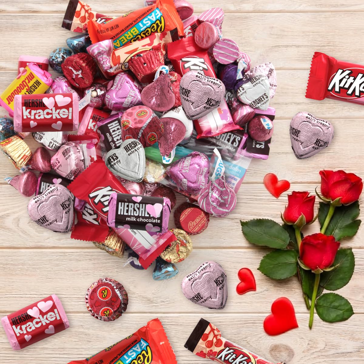 Mothers Day Chocolate Mix, 5lb Pack of Heart Candy Bulk Individually Wrapped, Ideal Valentine Candy Assortment for All Ages, Perfect Mothers Day Chocolate Gifts for Loved Ones