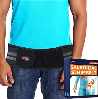 FEATOL SI Belt Sacroiliac Hip Belt for Sciatica Pain Relief-Extra Compression Support Hip Brace for Pelvic, Sciatica, Trochanteric, Hip and Lower Back Pain relief-SI Joint Belt for Men Women-Large