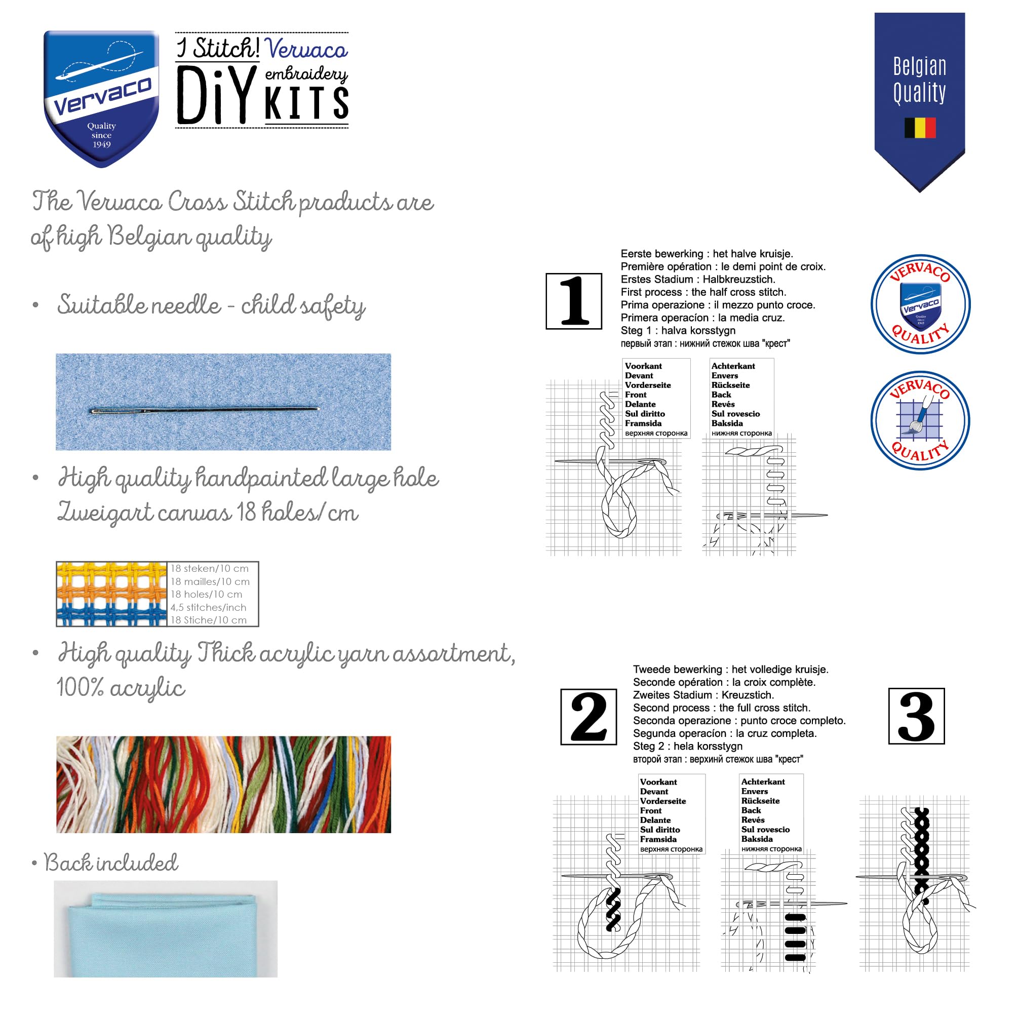 Vervaco Kreuzstich Stickpackungen Kissen Stickerei Set mit Kissenrücken Anfänger Vorgedruckt NUSSKNACKER DIY Set Kreativ Set Für Erwachsene36 x 50 cm Bastelset Handwerker Haus Dekoration