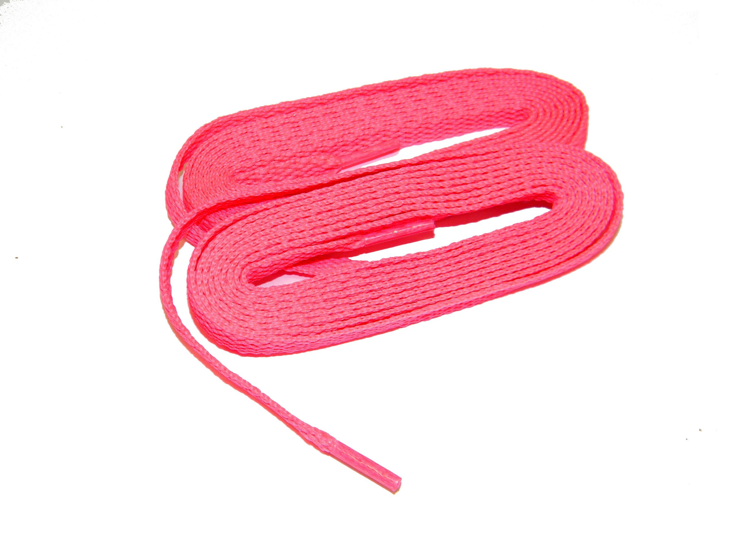 2 Pair Pack - Breast Cancer Pink 5/16 Style 8mm wide Flat Athletic Trainer sneaker Shoelaces