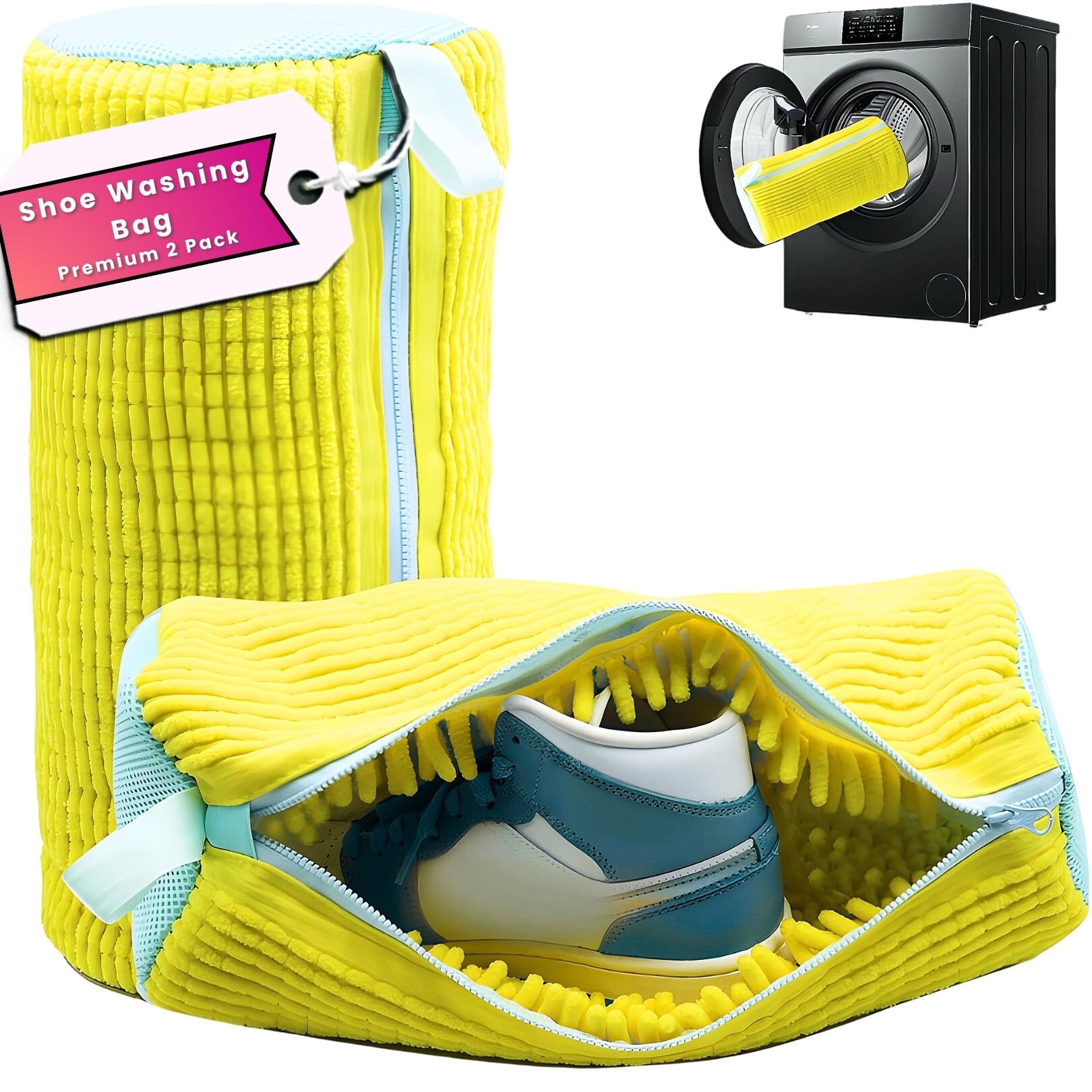 Shoe Washing Machine Bag, Mesh Laundry Bags for Delicates, Washer and Dryer, Wash Shoes, Sneakers, Bra, Delicate, 2 Pack