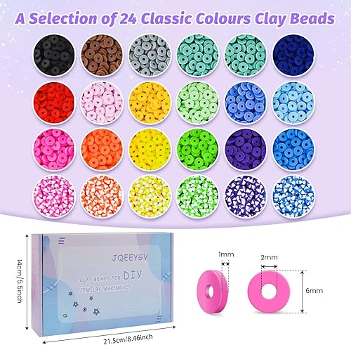 Vista 12 de JQEEYGV Kit de fabricación de pulseras de 3 cajas – Kit de 11000 cuentas de arcilla – 48 cuentas de colores de moda para pulseras de amistad – 48