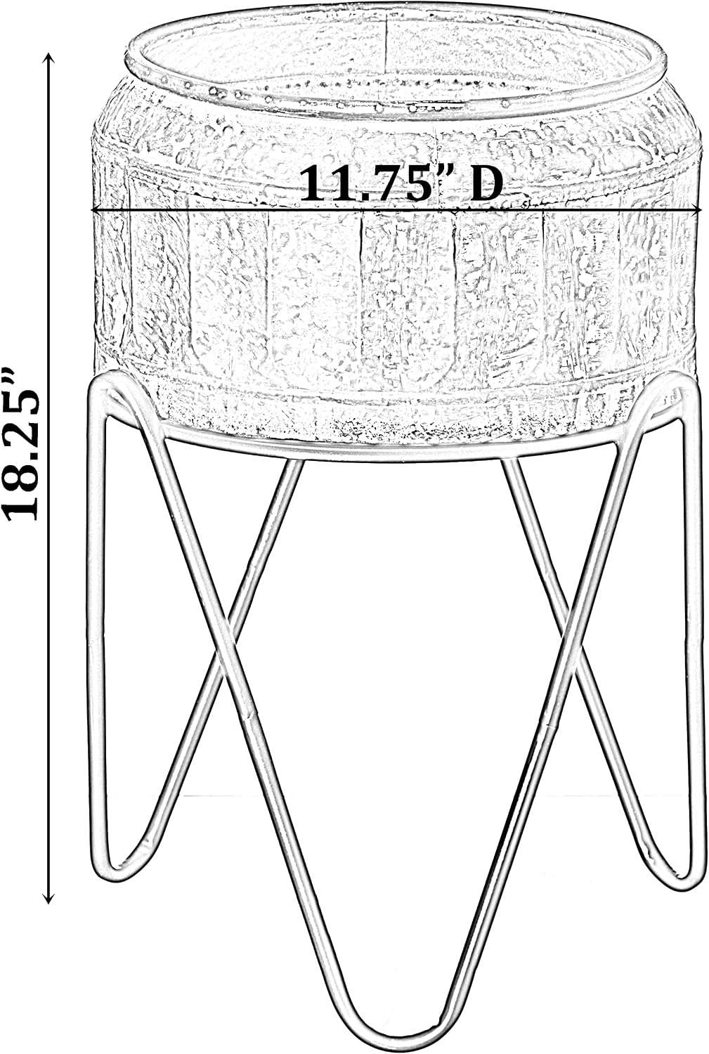 Cubeta Para Bebidas Con Soporte - Acero Galvanizado, Ovalada, Bandeja Inferior, Para Fiestas