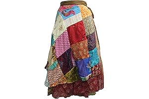 Sari Silk Vintage Patchwork Wraparound Skirt: Timeless Elegance