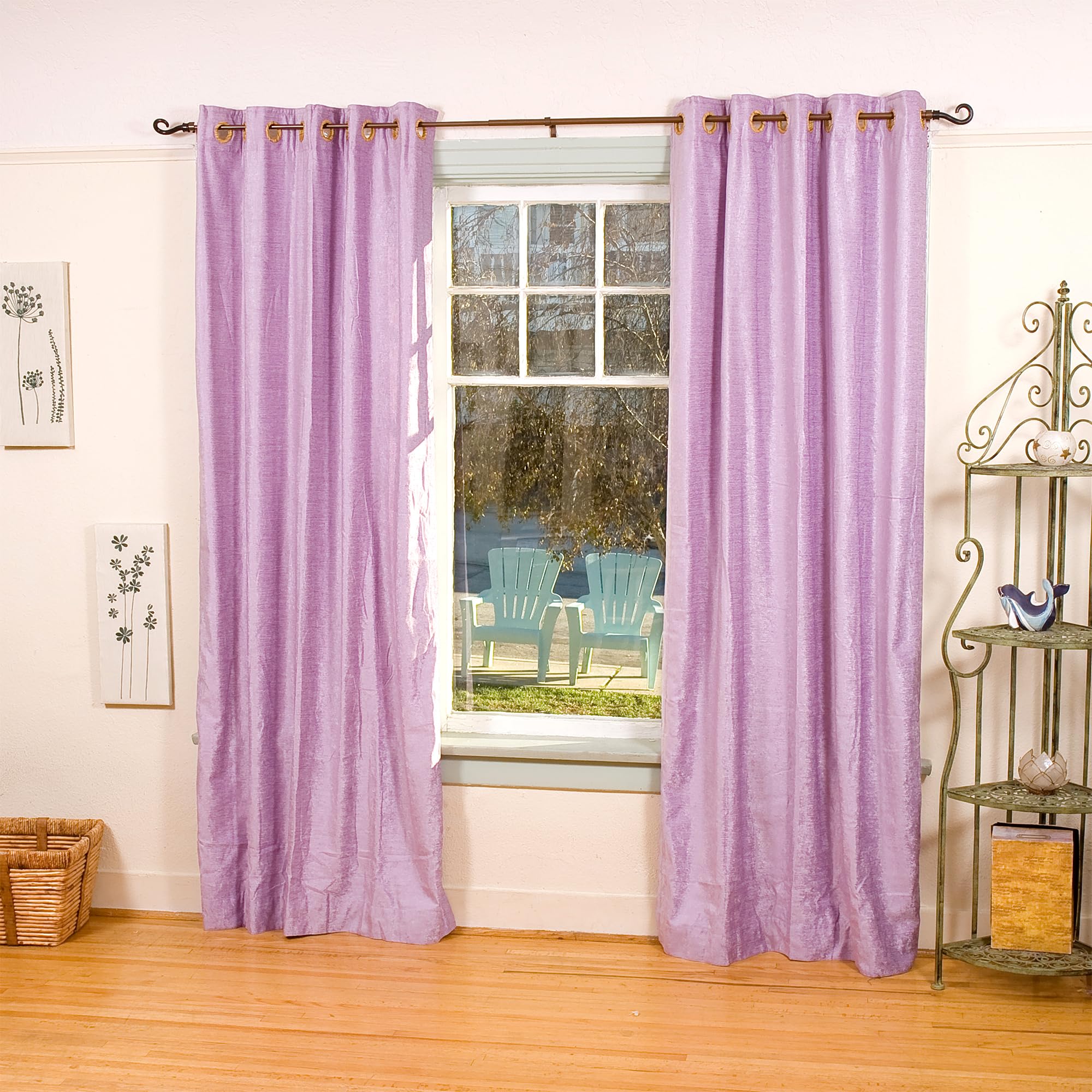 Handmade Lavender Velvet Curtains, Ring Top Unlined Curtains for Window & Door, 80" W X 108" L, Vintage Curtains give Beauty & Elegance for Bedrooms, Dining Rooms & Living Rooms, Sold In Pair