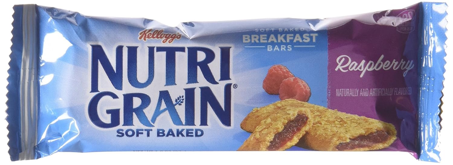 Kellogg's Nutri-Grain Cereal Breakfast Bars, Raspberry, 8 Count (Pack of 6)