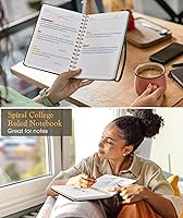 Vista 7 de Lined Spiral Journal Notebook, A5 Hardcover Spiral Journals for Women Men, 150 Numbered Pages Spiral Bound Notebook, 100 GSM College Ruled Notebooks