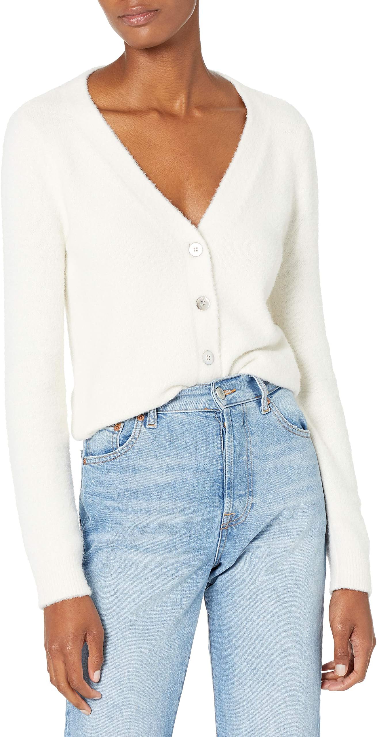 The DropWomen's Francine V-Neck Button Front Cozy Cardigan