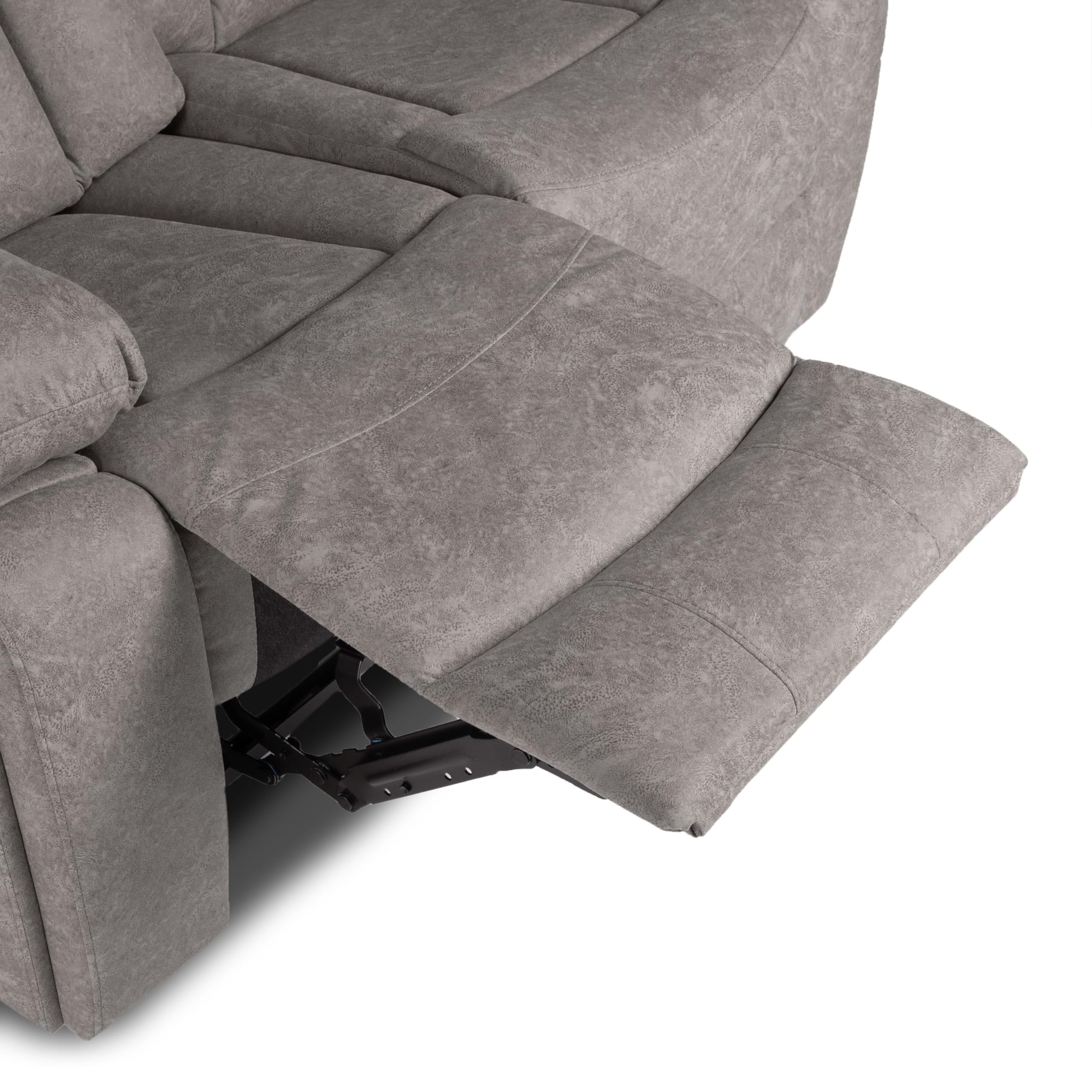 duehome | Sofá 2 Plazas, Sofá Reclinable, Asiento de Descanso, Modelo Kendal, Acabado en Tejido Color Marengo, Medidas: 152 cm (Largo) x 101 cm (Alto) x 97 (Fondo)