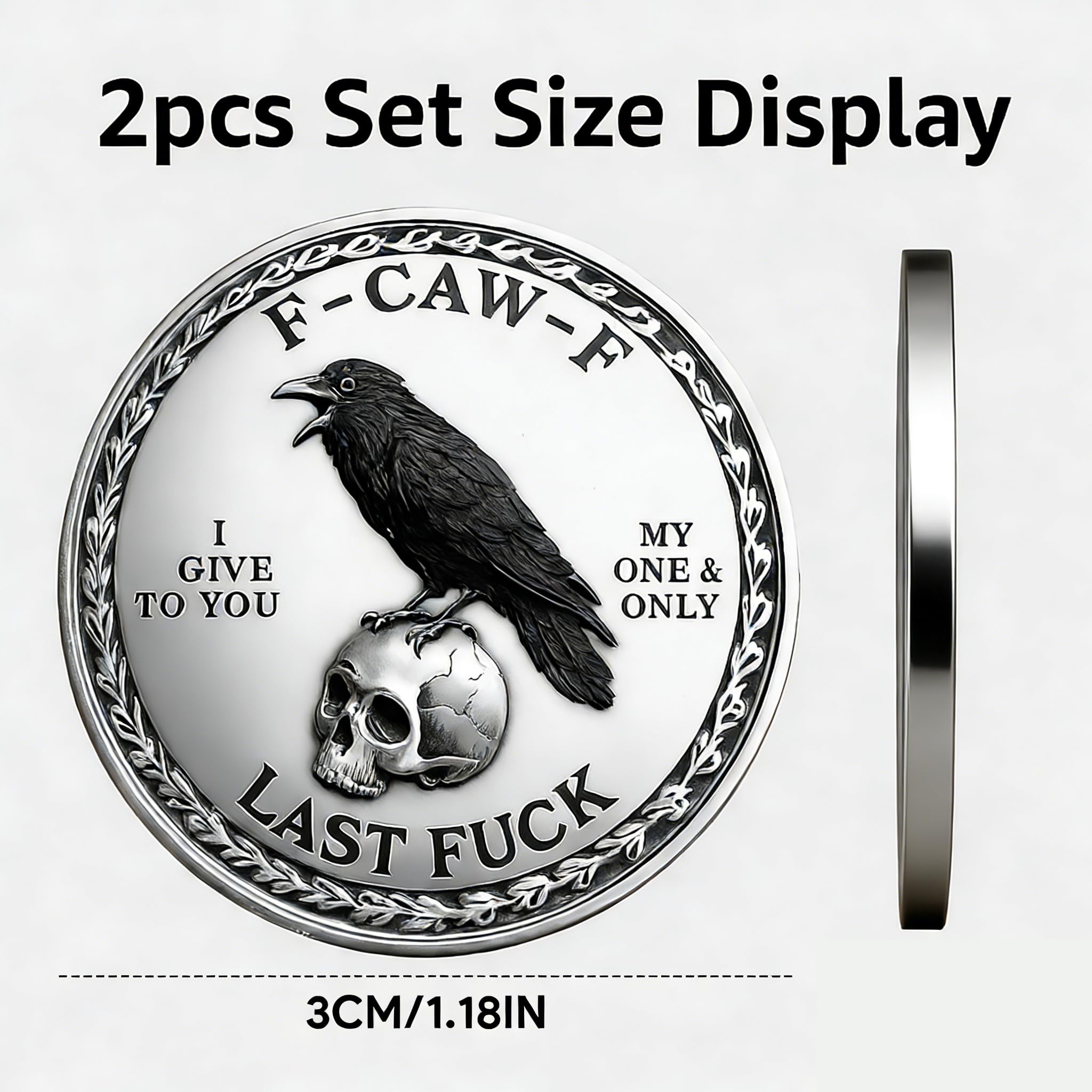 2Pcs F-CAW-F Coin, For Those Who Laugh at Life and Give Zero Fcks! Funny Decision Coin - Image 2
