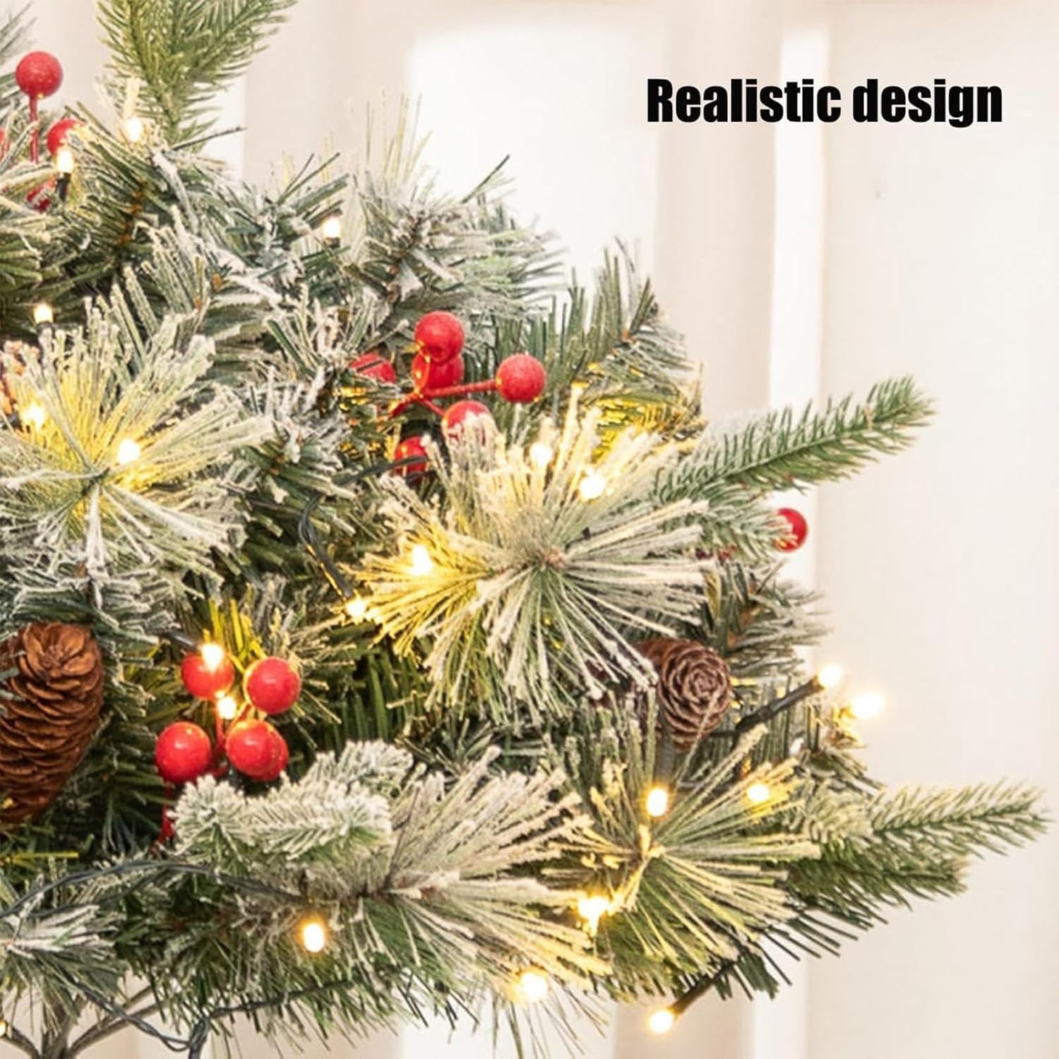 50 LED Planter Fillers for Large Pots, Pot Filler for Artificial Plants Outdoor, Lighted Artificial Christmas Trees with Tripod Stake | Light Up Planter Filler Festival Holiday Decor Home Decor