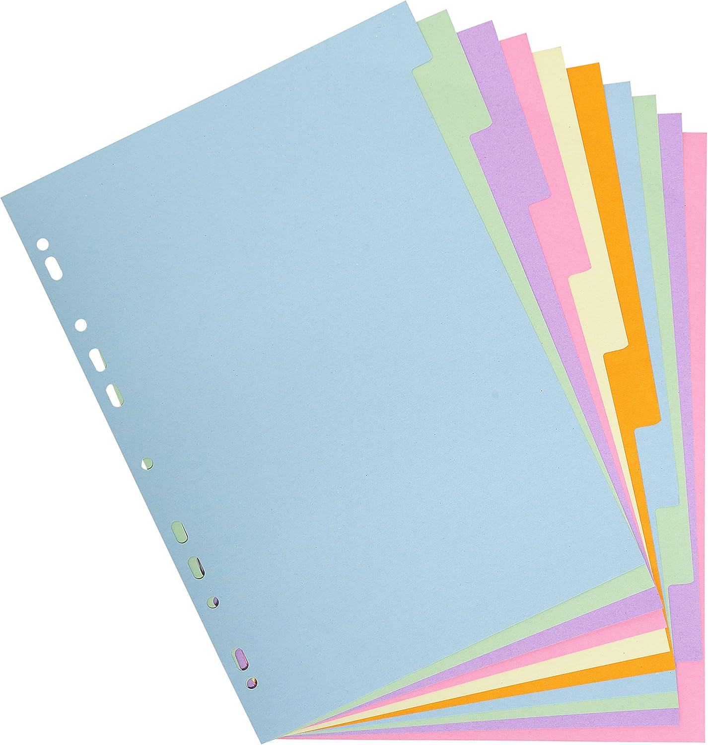 Exacompta - Ref 1610SE - Pack of 5 Sets of dividers Made of Recycled Pastel Card 170 g/m2 with 10 Neutral tabs - A4 Size - Dimensions 22.5 x 29.7 cm - Forever