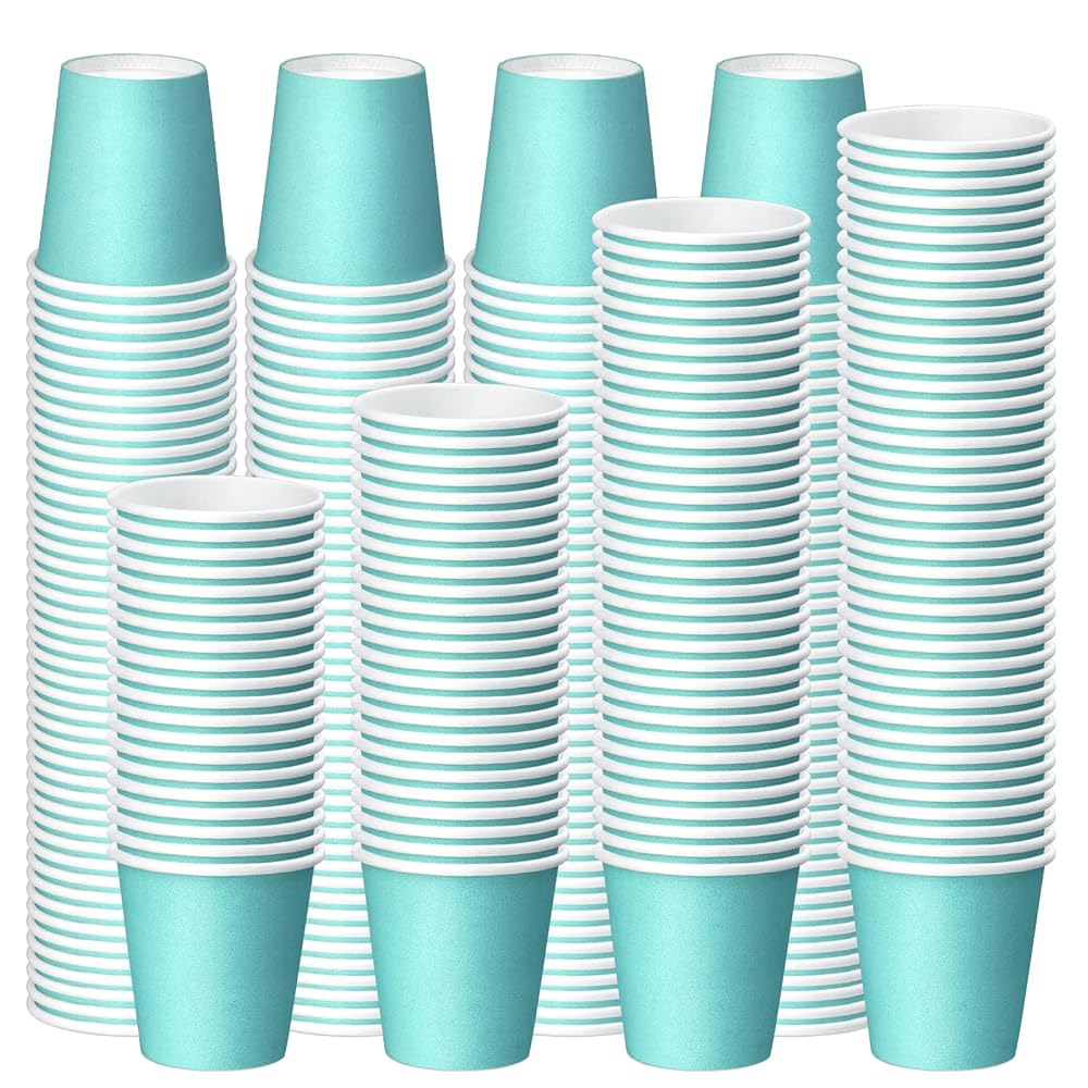 Prgery 300 Pack 3 oz Paper Cups, Bathroom Cups Disposable,Moushwash Cup Small Snack Cup for Water, Juice, Candy Ideal for Party Bathroom and Office (Blue)